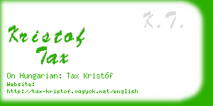 kristof tax business card